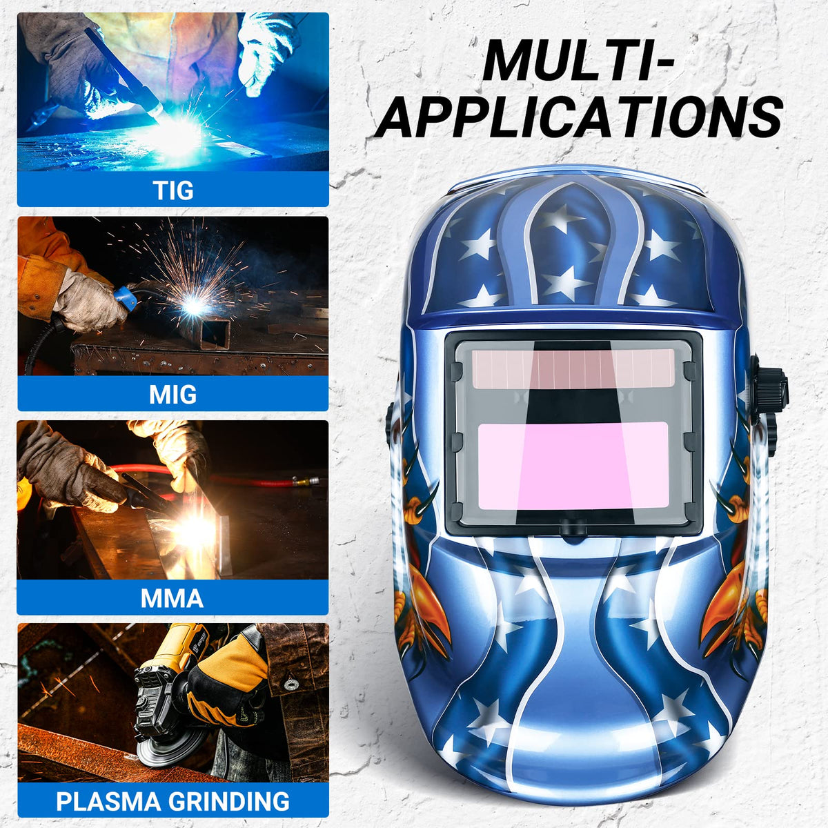 Auto Darkening Solar Powered Welding Helmet G29184