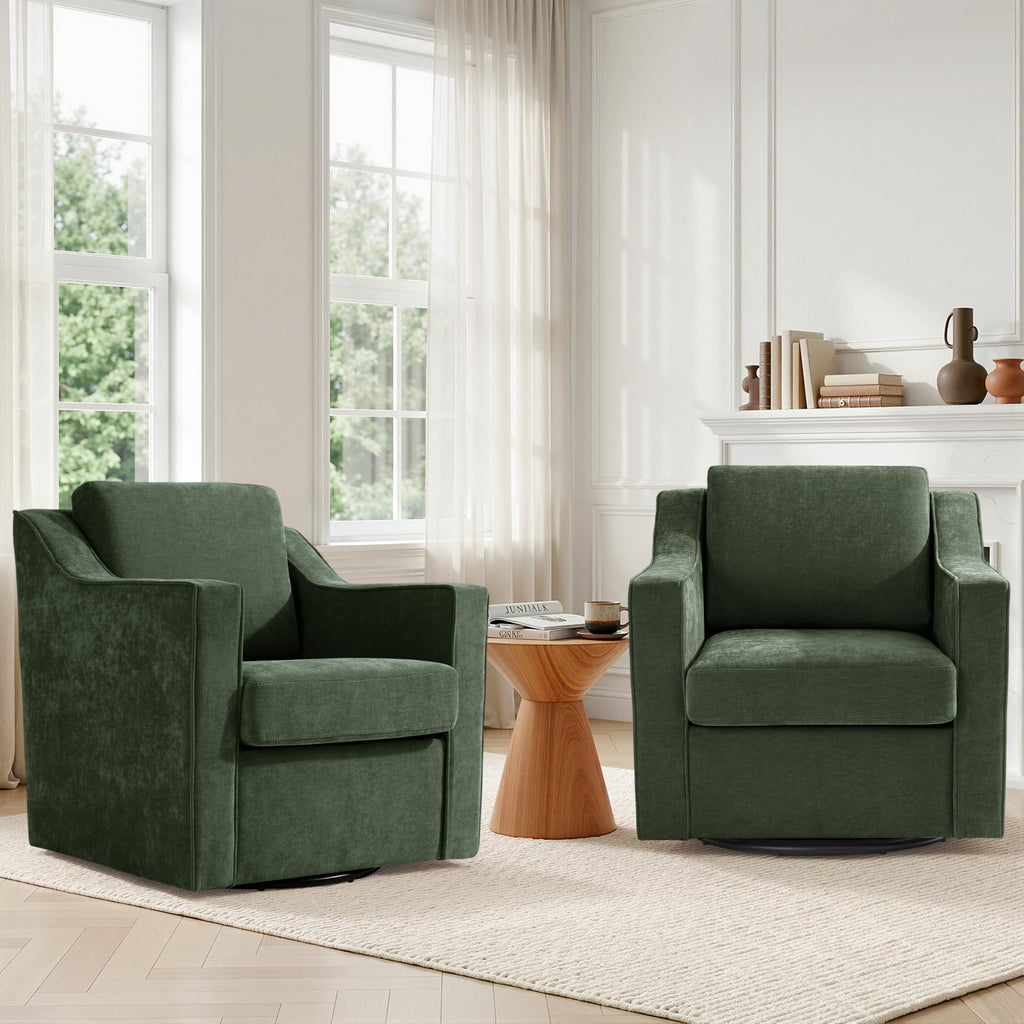 Green Swivel Accent Chairs Set of 2 R6247