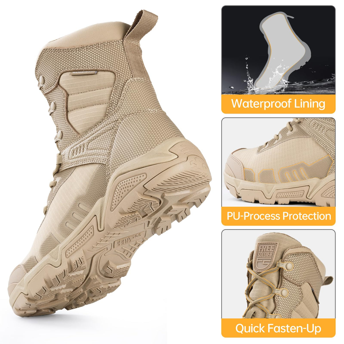 Men's Waterproof Tactical Work Boots H8447