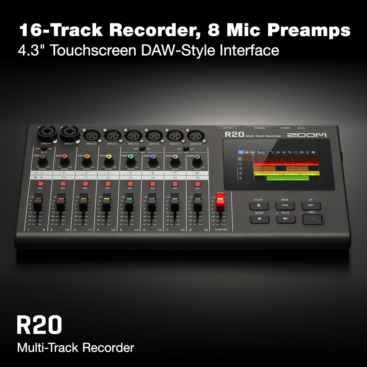 16 Tracks 6 XLR Inputs Tabletop Recorder R457