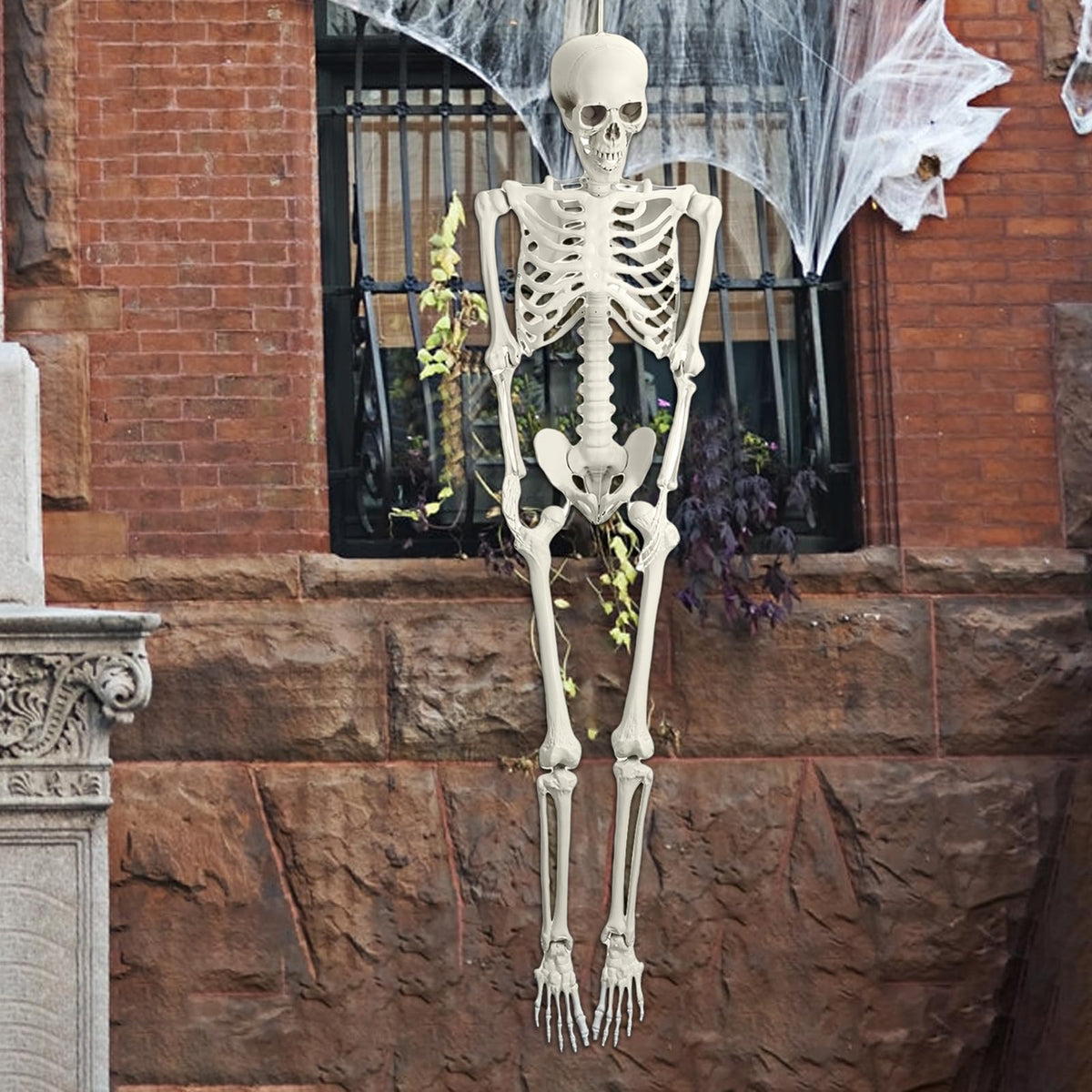 5.4ft White Posable Skeleton P9504
