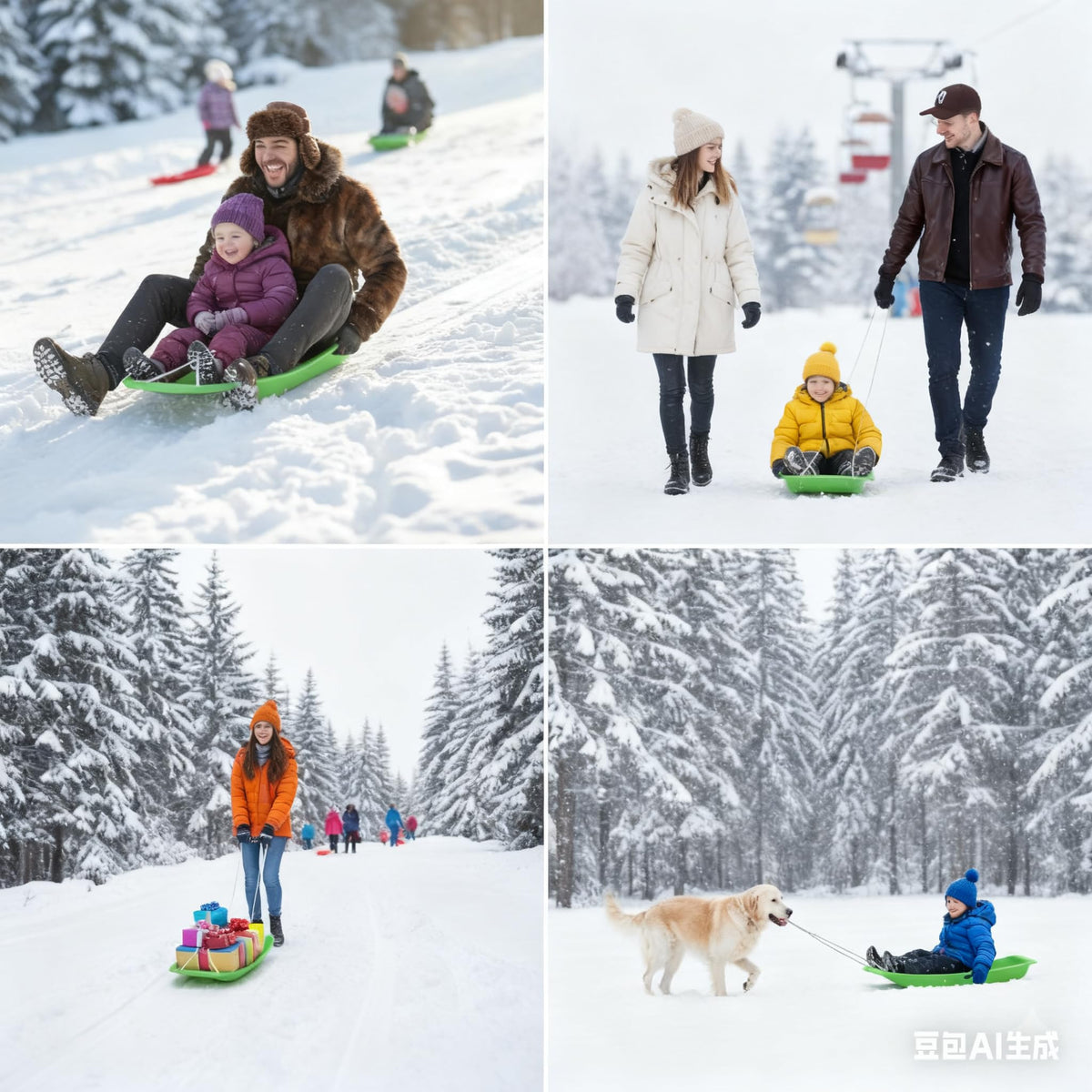 2-Person Sled 35" Toboggan R7955