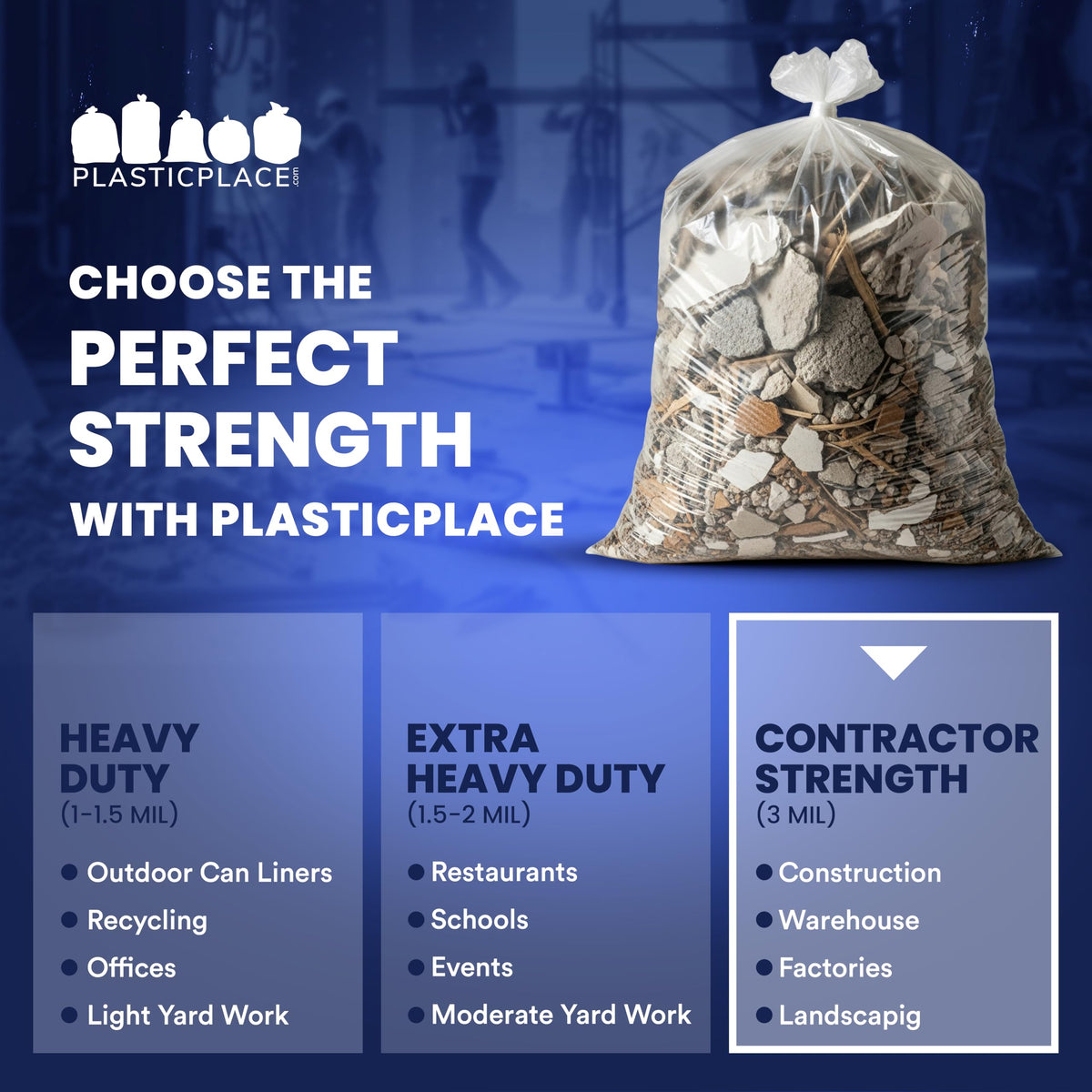 42 Gallon Clear Heavy Duty Trash Bags 4.0 Mil 50 Case M674452