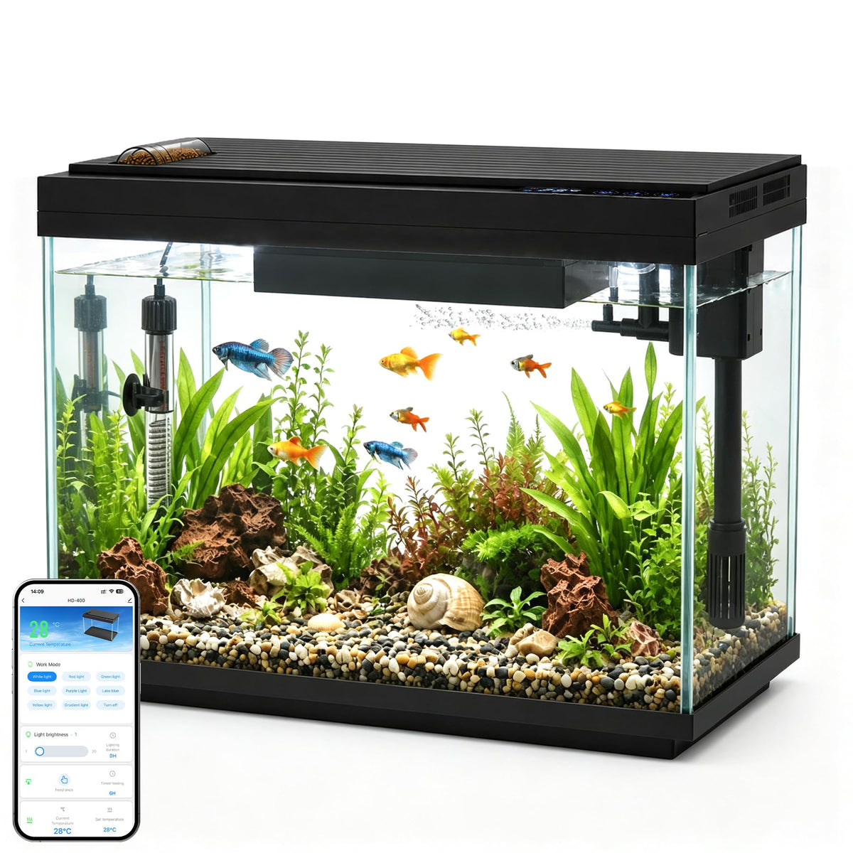 5 Gallon Aquarium Kit Ultra-White Glass O115627