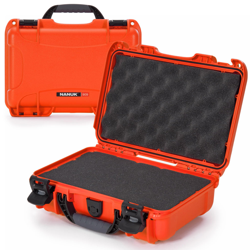 Orange Waterproof Camera Hard Case with Cubed Foam S2436