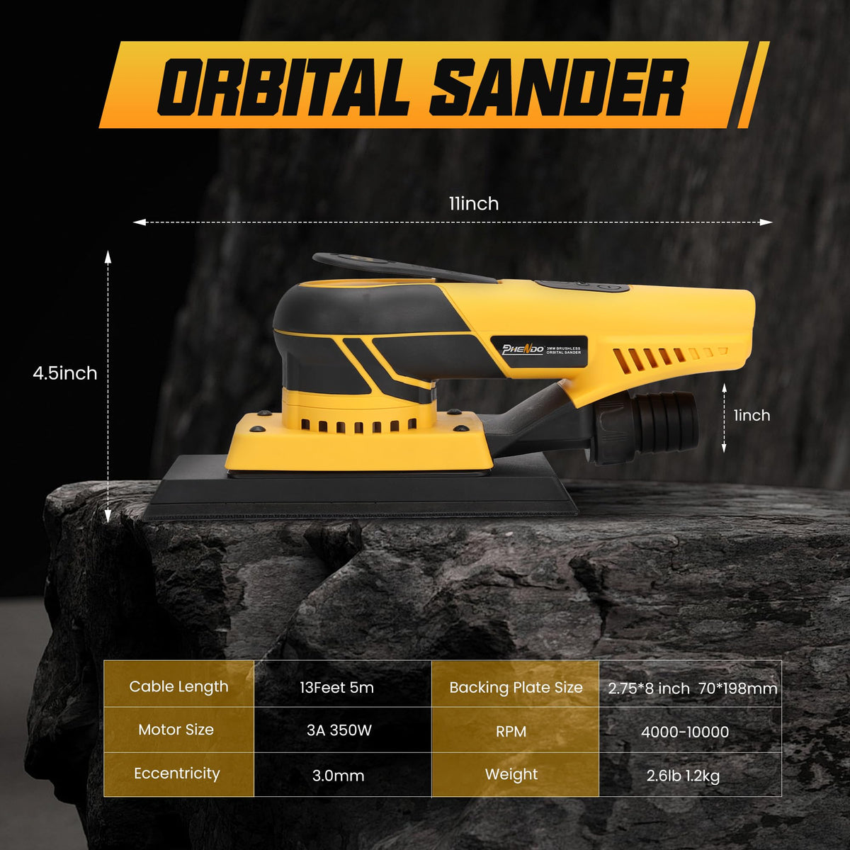 350W 3A Electric Random Orbital Sander T9630
