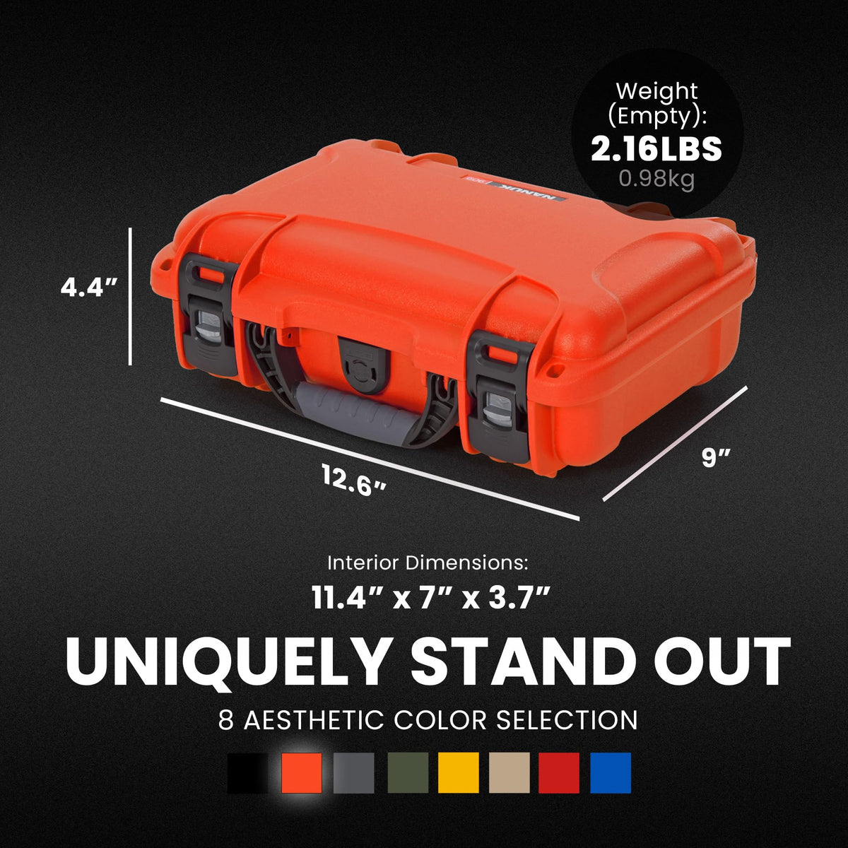 Orange Waterproof Camera Hard Case with Cubed Foam S2436