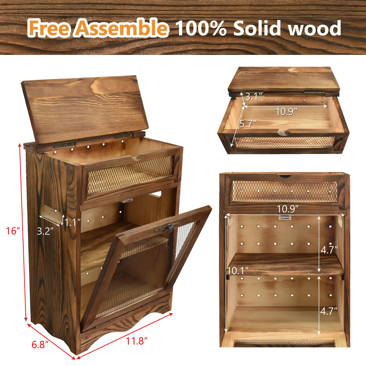 Wood Countertop Potato and Onion Storage Cabinet O456