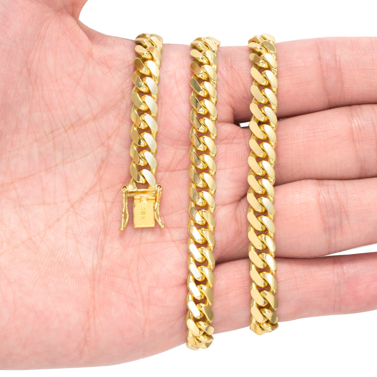 18K Yellow Gold Cuban Link Chain Necklace P621
