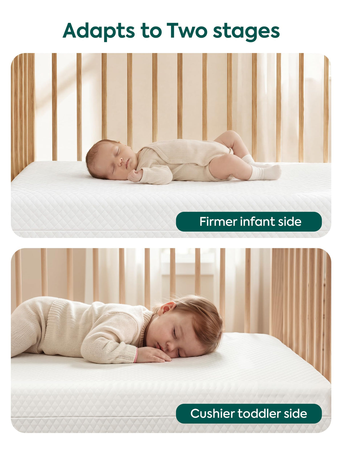 Dual-Sided Memory Foam Waterproof Crib Mattress U4967