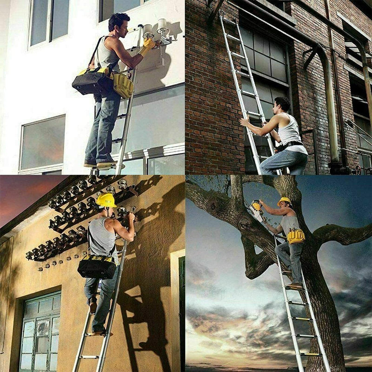 Collapsible Telescoping Ladder 20.5FT Aluminum Lightweight 330LB Capacity D337380