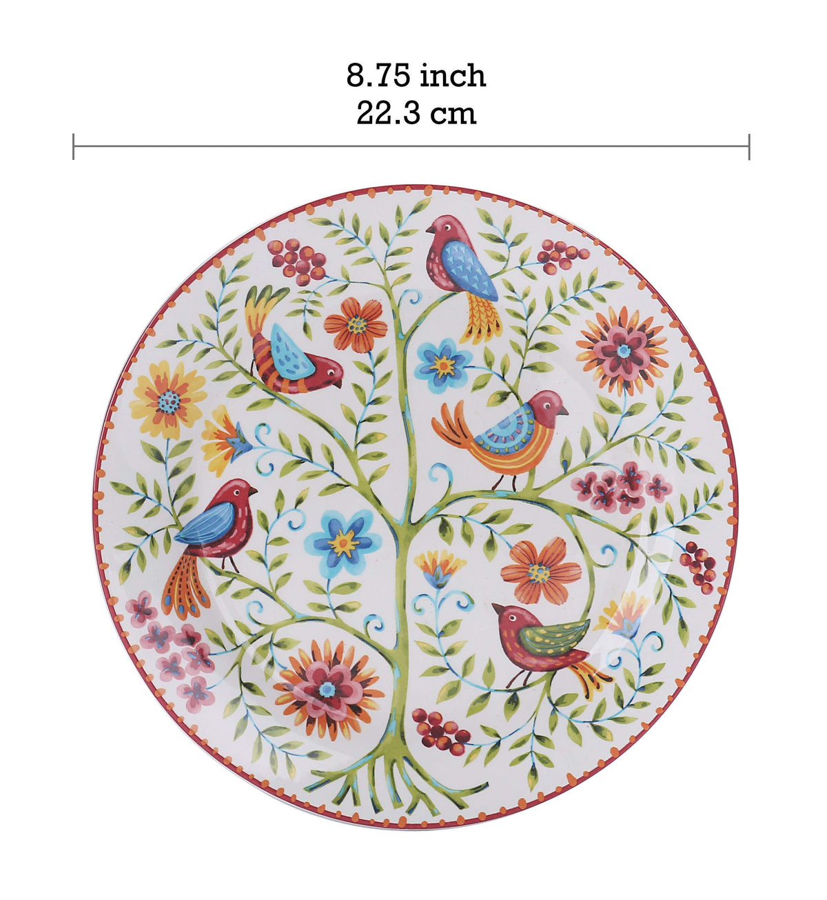 Red Ceramic 12 pcs Dinnerware Set, Service for 4 N83877