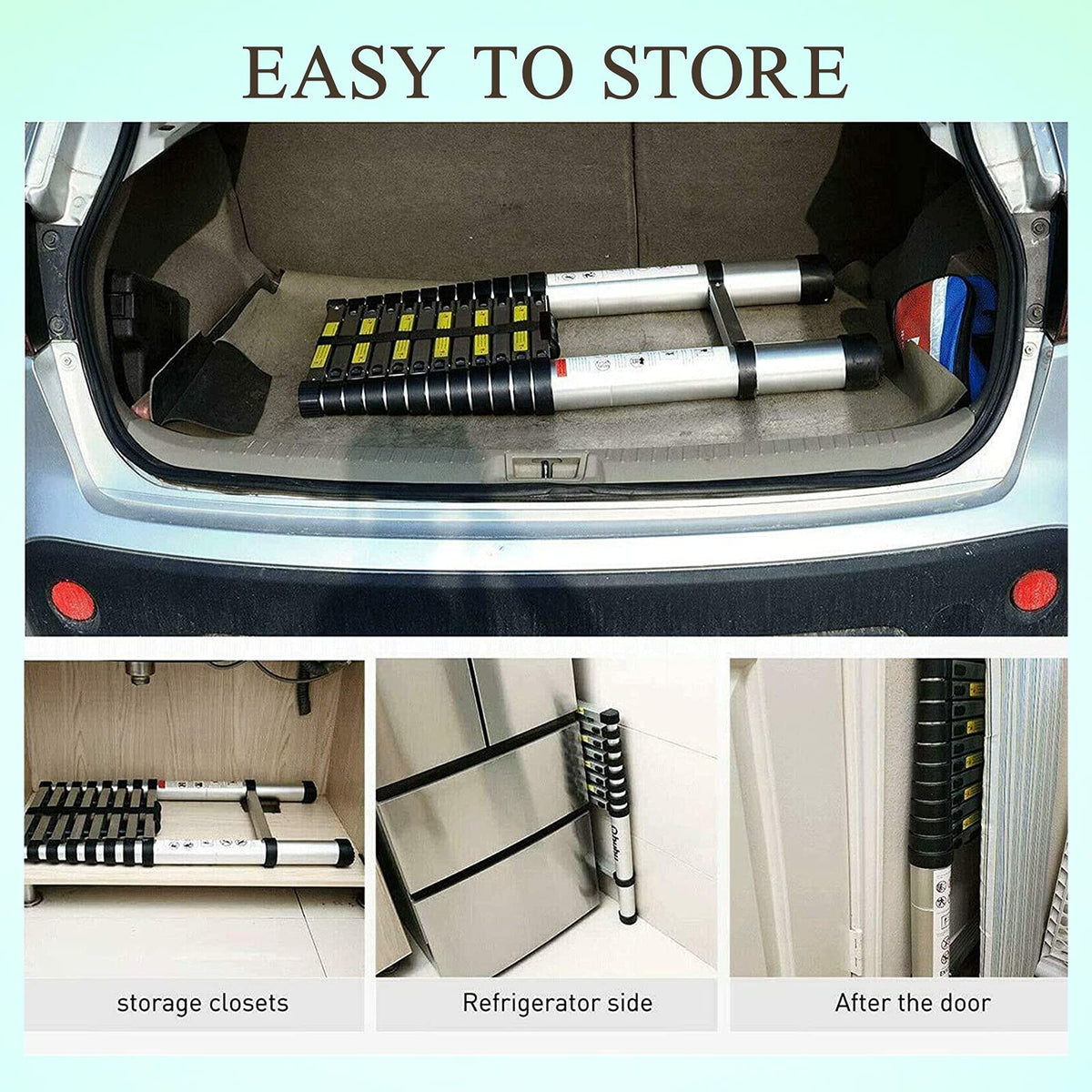 Collapsible Telescoping Ladder 20.5FT Aluminum Lightweight 330LB Capacity D337380