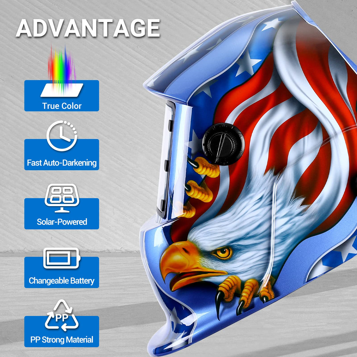 Auto Darkening Solar Powered Welding Helmet G29184