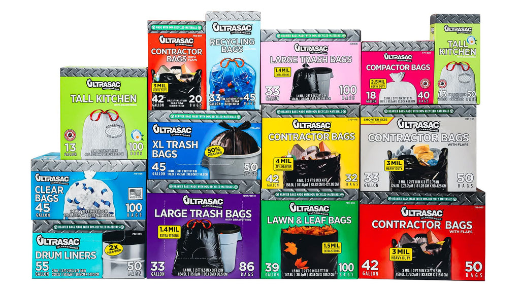 42 Gallons 4 Mil Heavy Duty Contractor Bags 32 Pack with Ties F3243