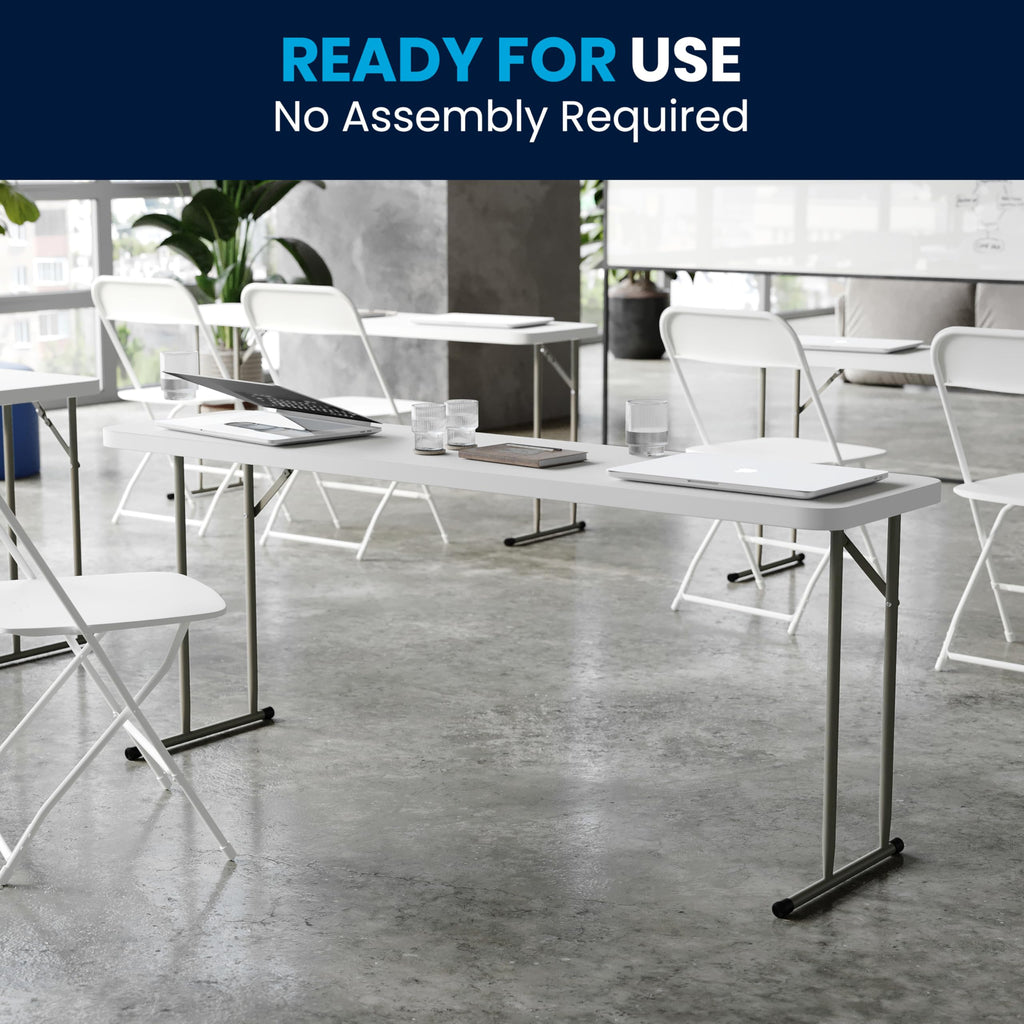 6 ft Plastic Folding Training Table J985025