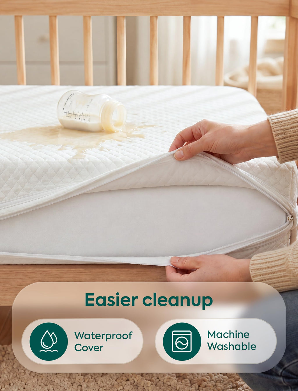 Dual-Sided Memory Foam Waterproof Crib Mattress U4967