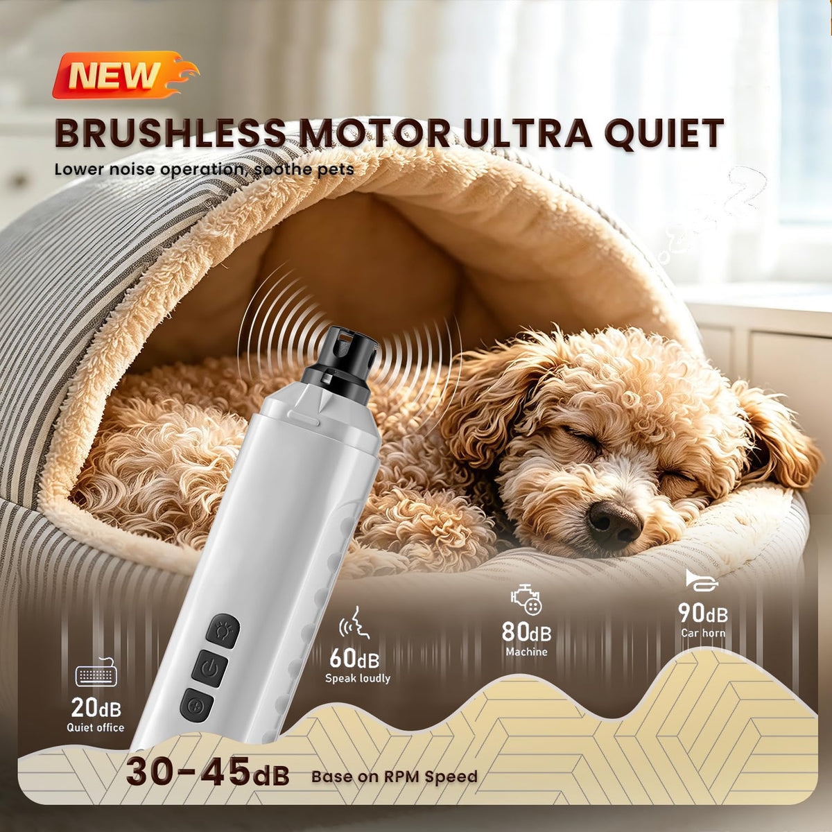 6-Speed Dog Nail Grinder with LED Light R742