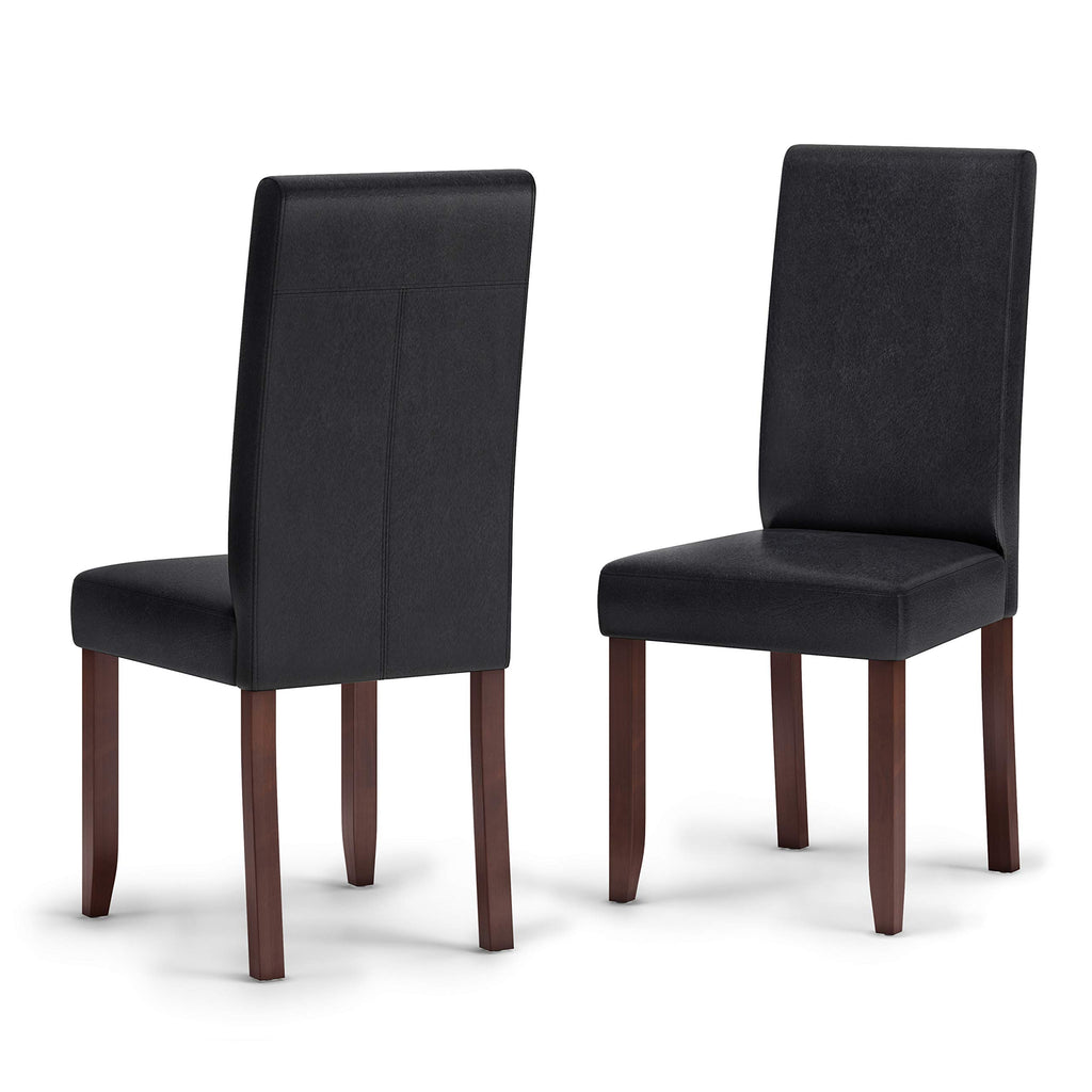 Vegan Leather Parsons Dining Chairs Black Set of 2 C758105