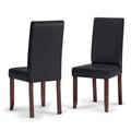 Vegan Leather Parsons Dining Chairs Black Set of 2 C758105
