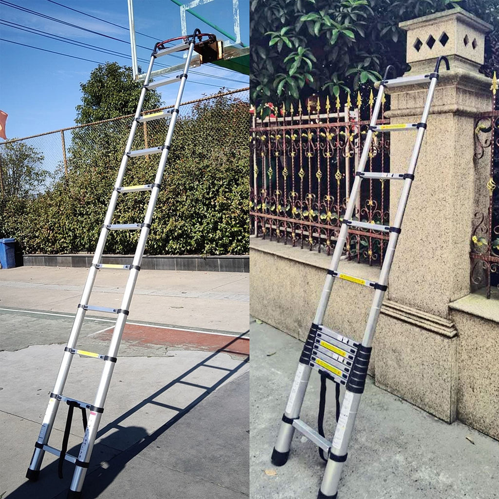 Collapsible Telescoping Ladder 20.5FT Aluminum Lightweight 330LB Capacity D337380