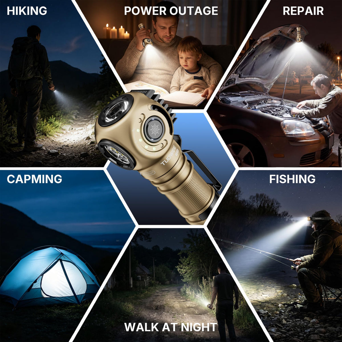 2400 Lumen Rechargeable LED Flashlights with Clip C618