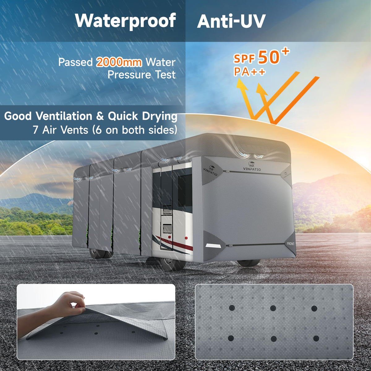 7 Layers Class A RV Cover with Straps F9746