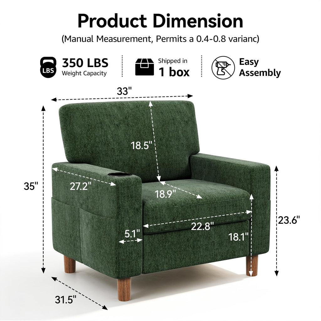 Green Mid Century Modern Accent Chair Set of 2 Y3099