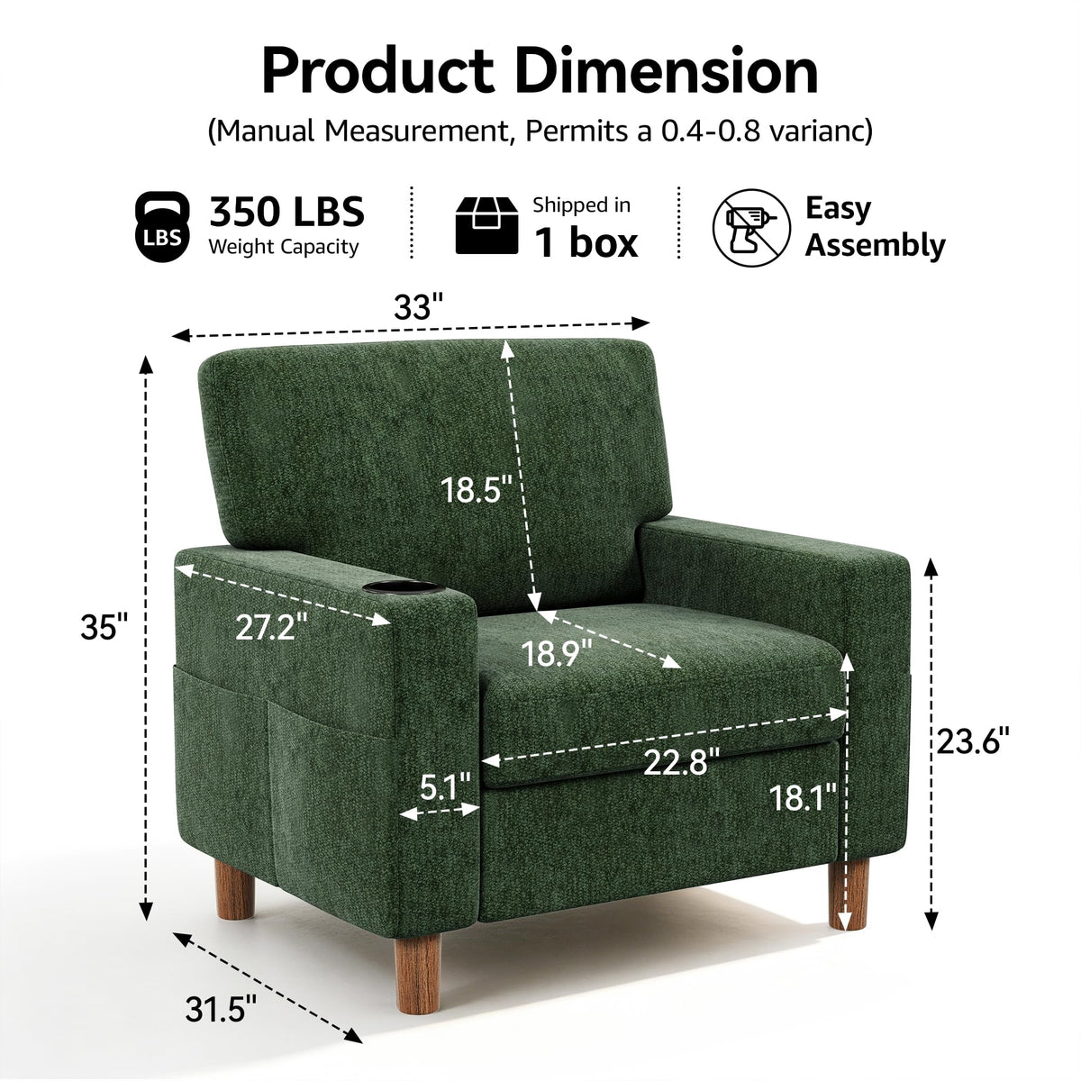 Green Mid Century Modern Accent Chair Set of 2 Y3099