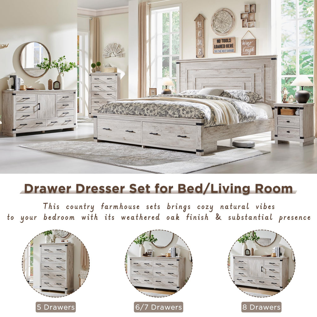 18" Farmhouse Nightstand with Charging Station F35228