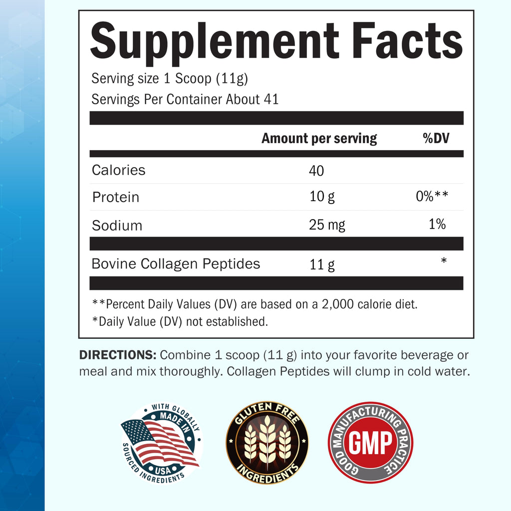 Unflavored Collagen Peptides Powder 16oz Z833