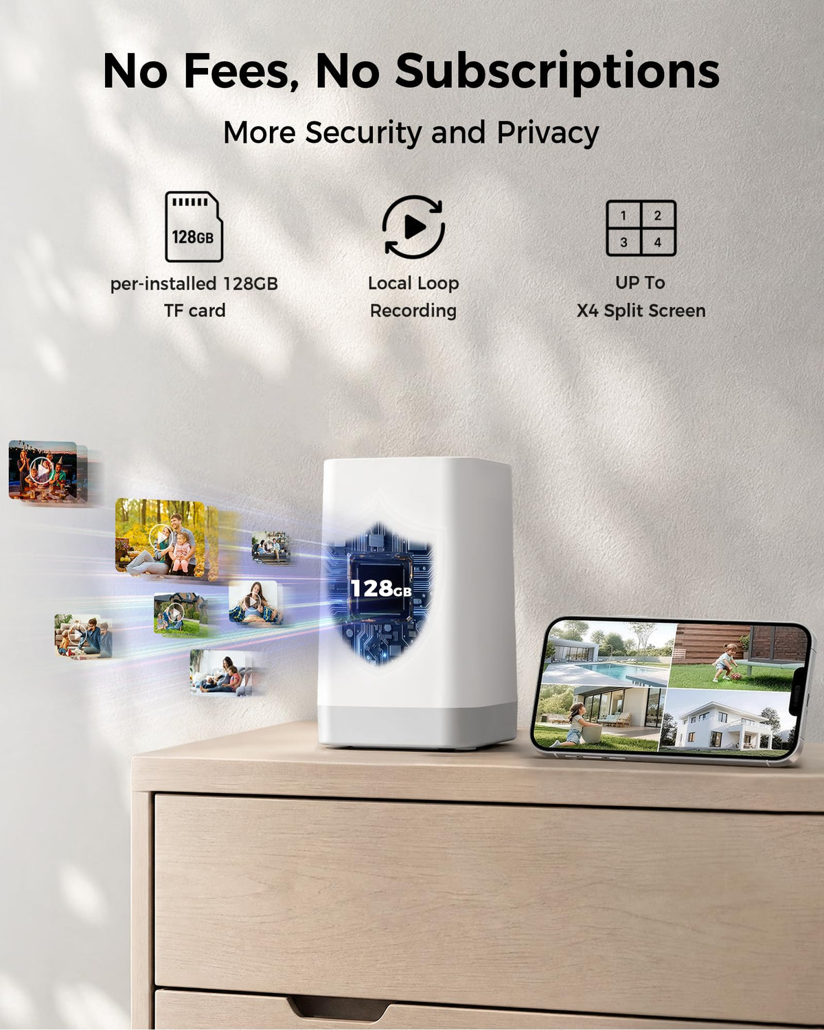 4MP Solar Powered Wireless Security Camera System with Color Night Vision G31258