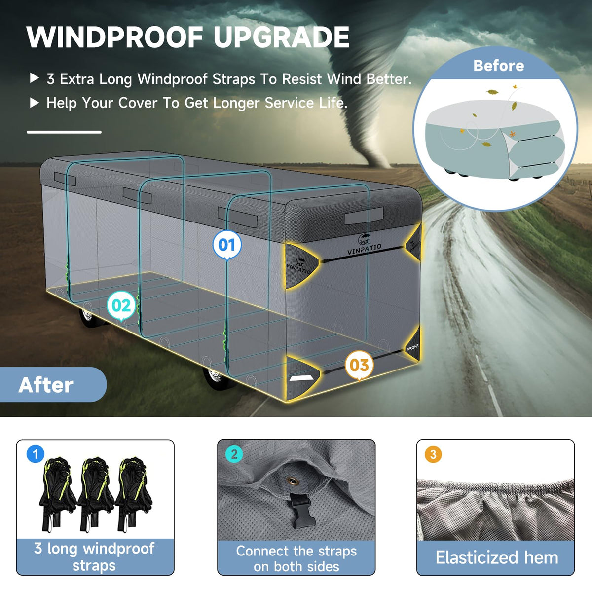7 Layers Class A RV Cover with Straps F9746