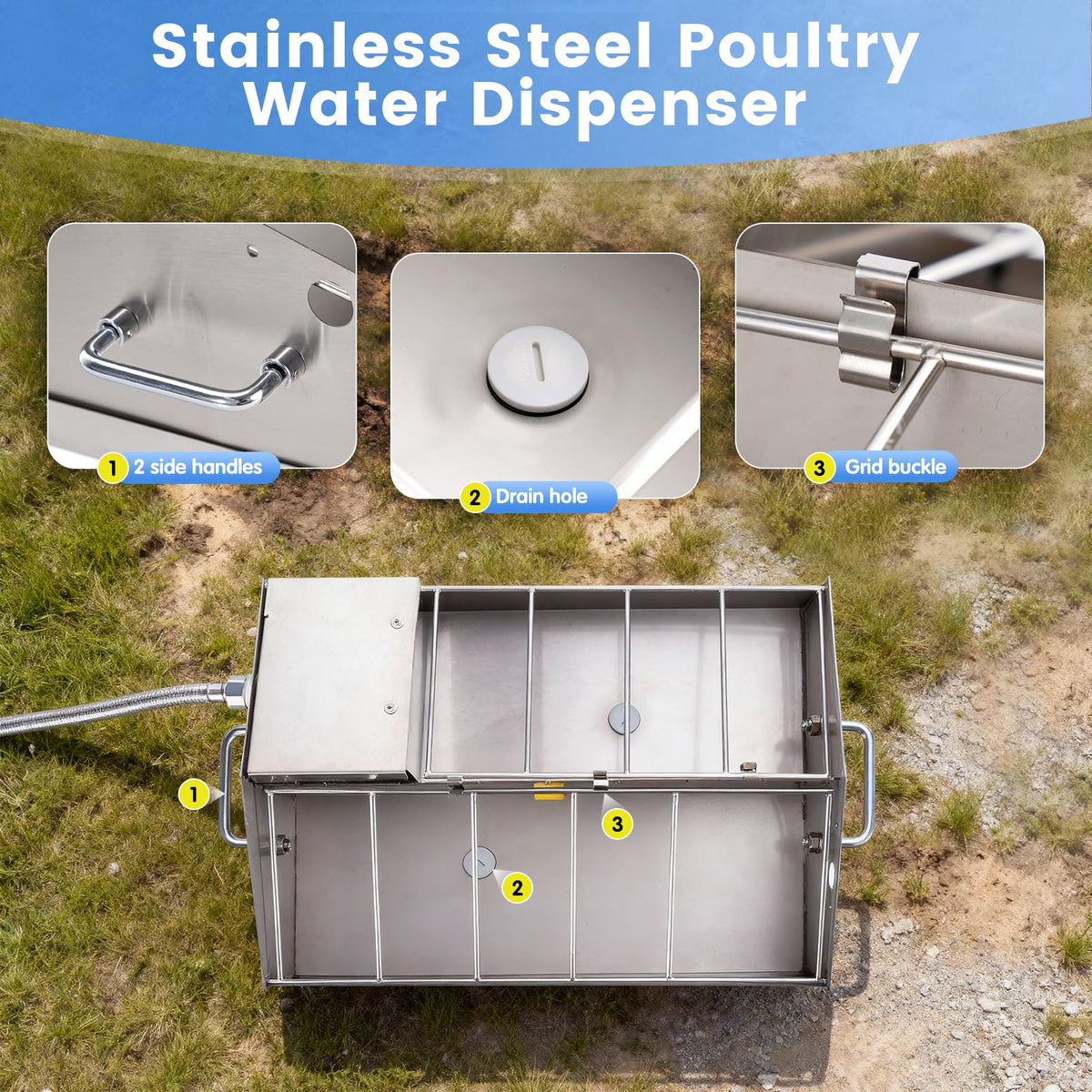 Automatic Chicken Waterer and Feeder Set B3339