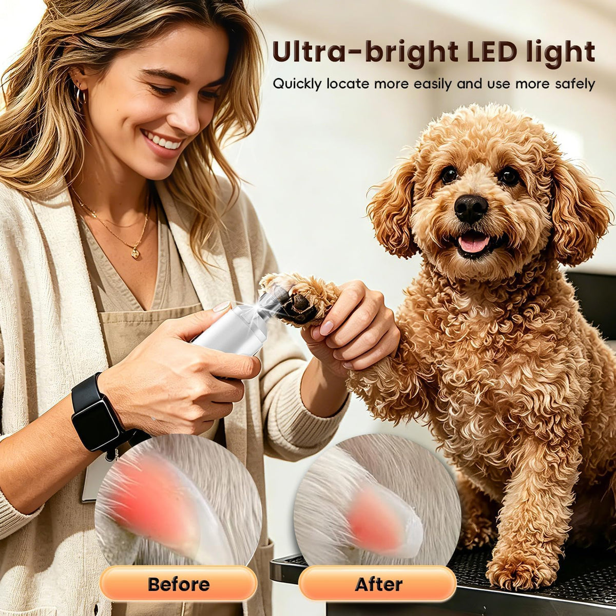 6-Speed Dog Nail Grinder with LED Light R742