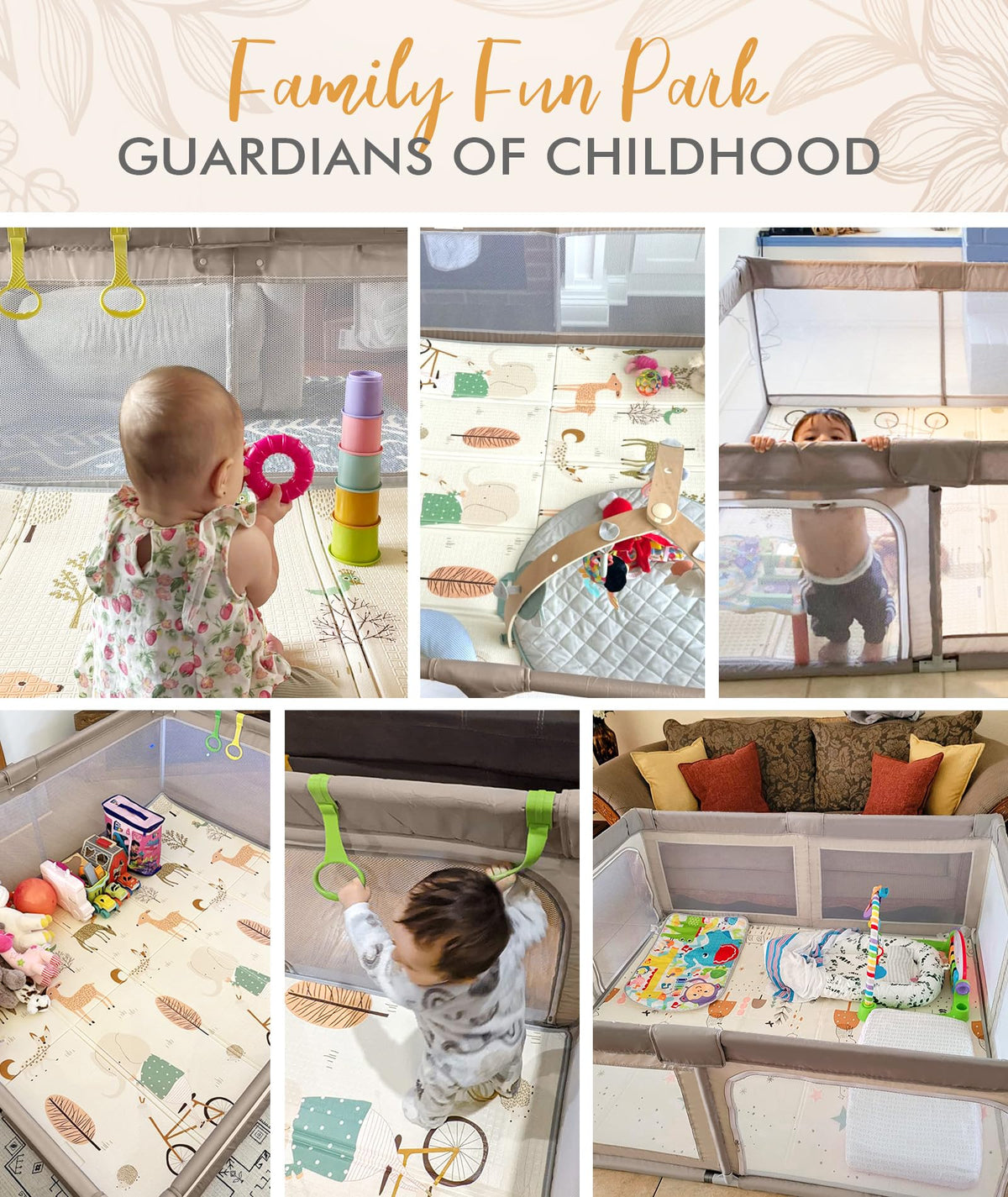 Grey Baby Playpen with Mat T322