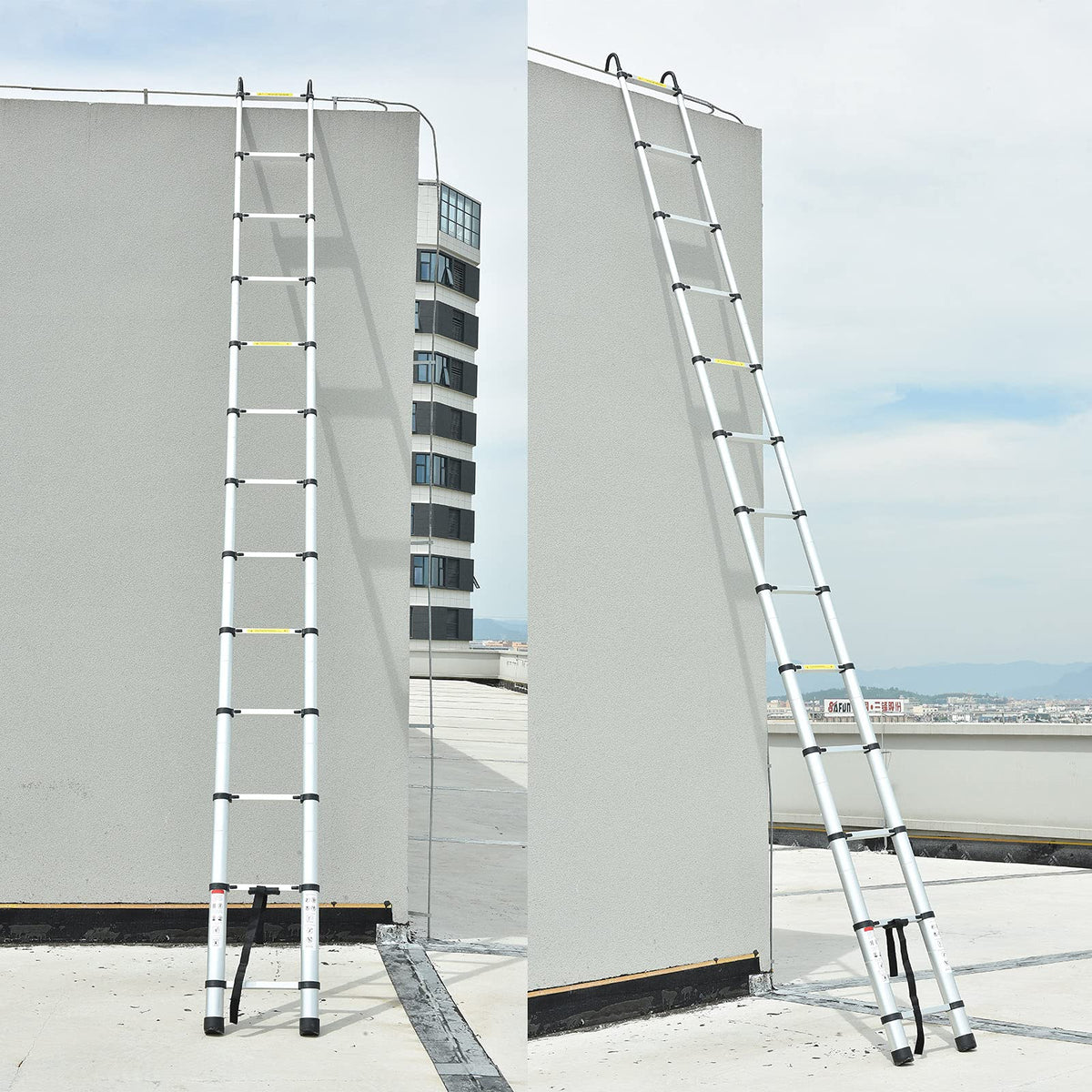 Collapsible Telescoping Ladder 20.5FT Aluminum Lightweight 330LB Capacity D337380