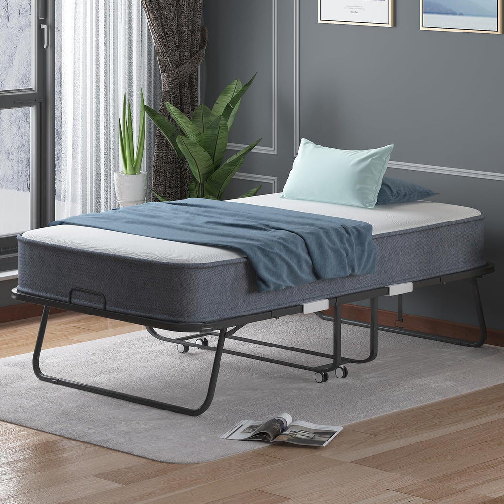 Twin Size Folding Bed with 4 Inch Foam Mattress F4180