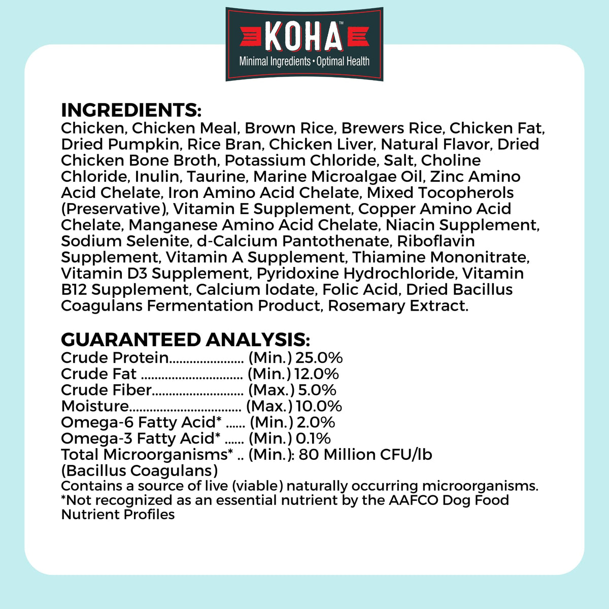 Limited Ingredient Chicken & Brown Rice Dog Food X96290
