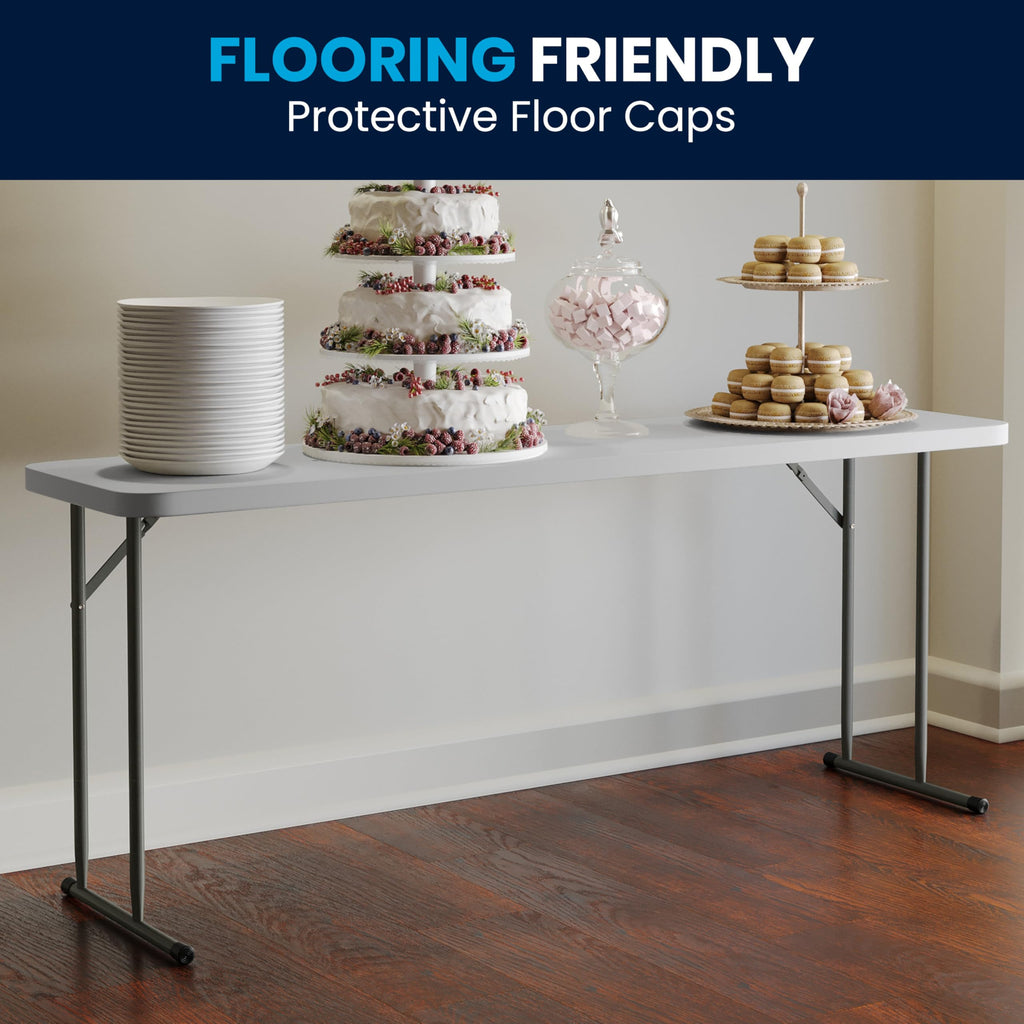 6 ft Plastic Folding Training Table J985025