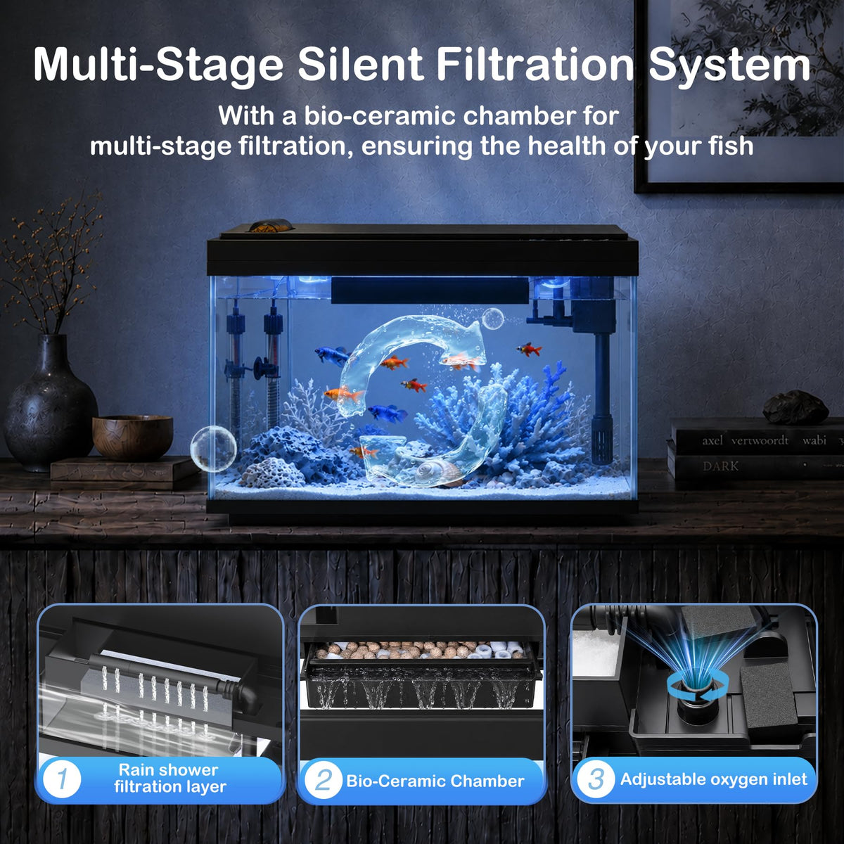 5 Gallon Aquarium Kit Ultra-White Glass O115627