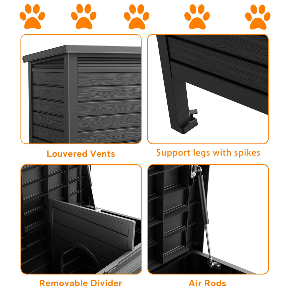 Outdoor Cat House, Black, Large Z87333