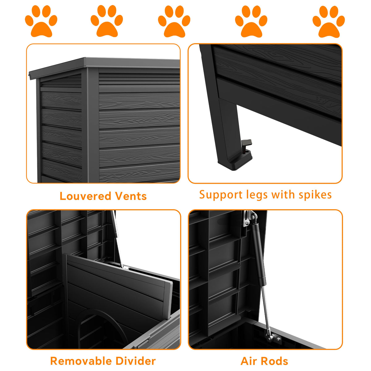 Outdoor Cat House, Black, Large Z87333