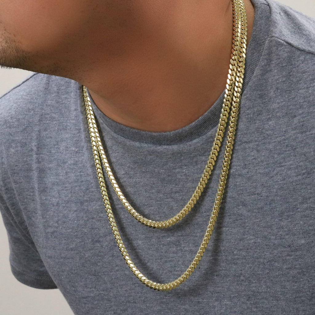 18K Yellow Gold Cuban Link Chain Necklace P621