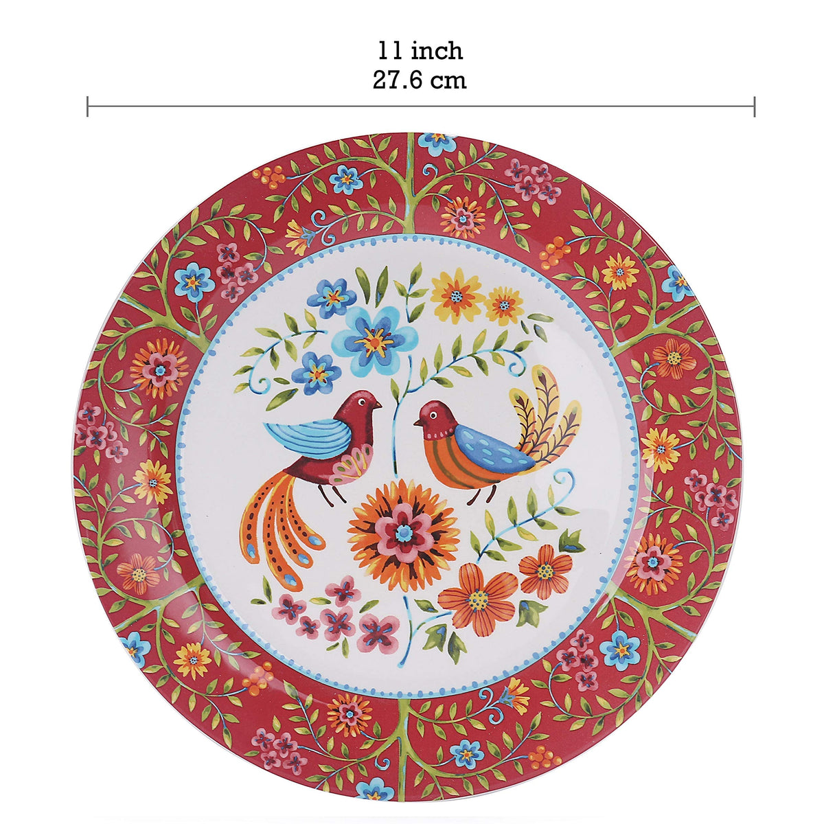 Red Ceramic 12 pcs Dinnerware Set, Service for 4 N83877
