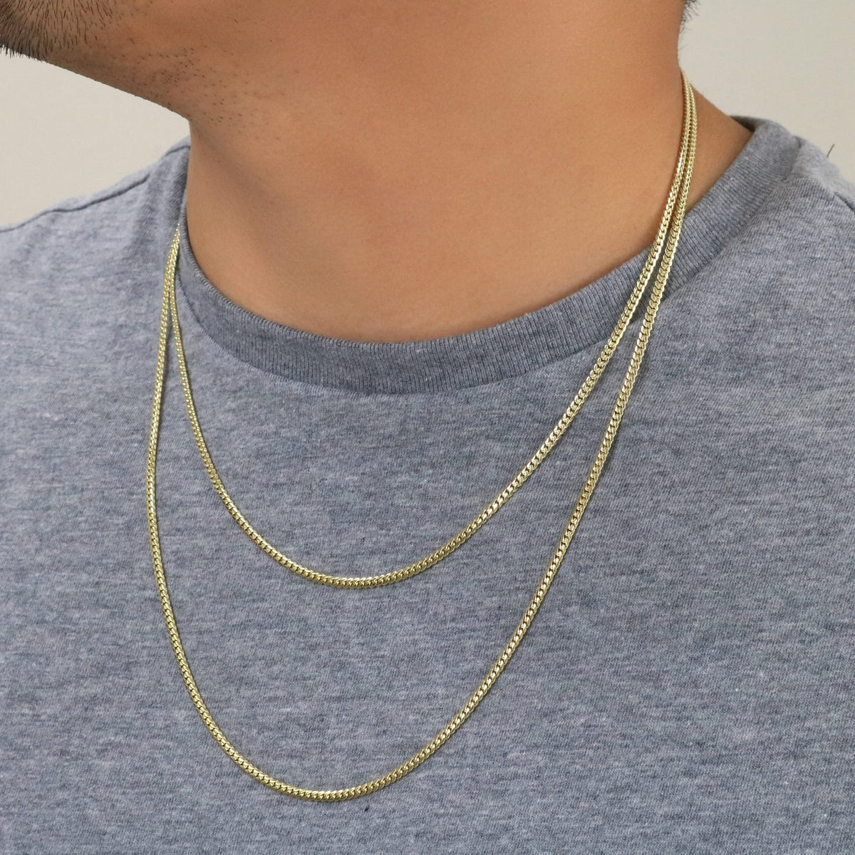 18k Yellow Gold Cuban Link Chain Necklace O884317