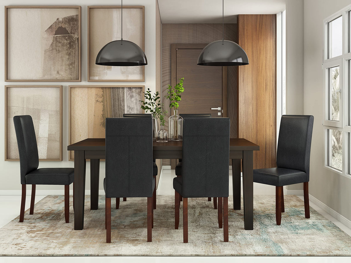 Vegan Leather Parsons Dining Chairs Black Set of 2 C758105