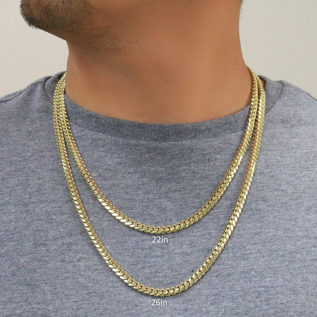 18K Yellow Gold Cuban Link Chain Necklace P621