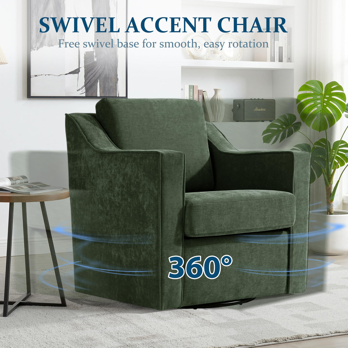 Green Swivel Accent Chairs Set of 2 R6247