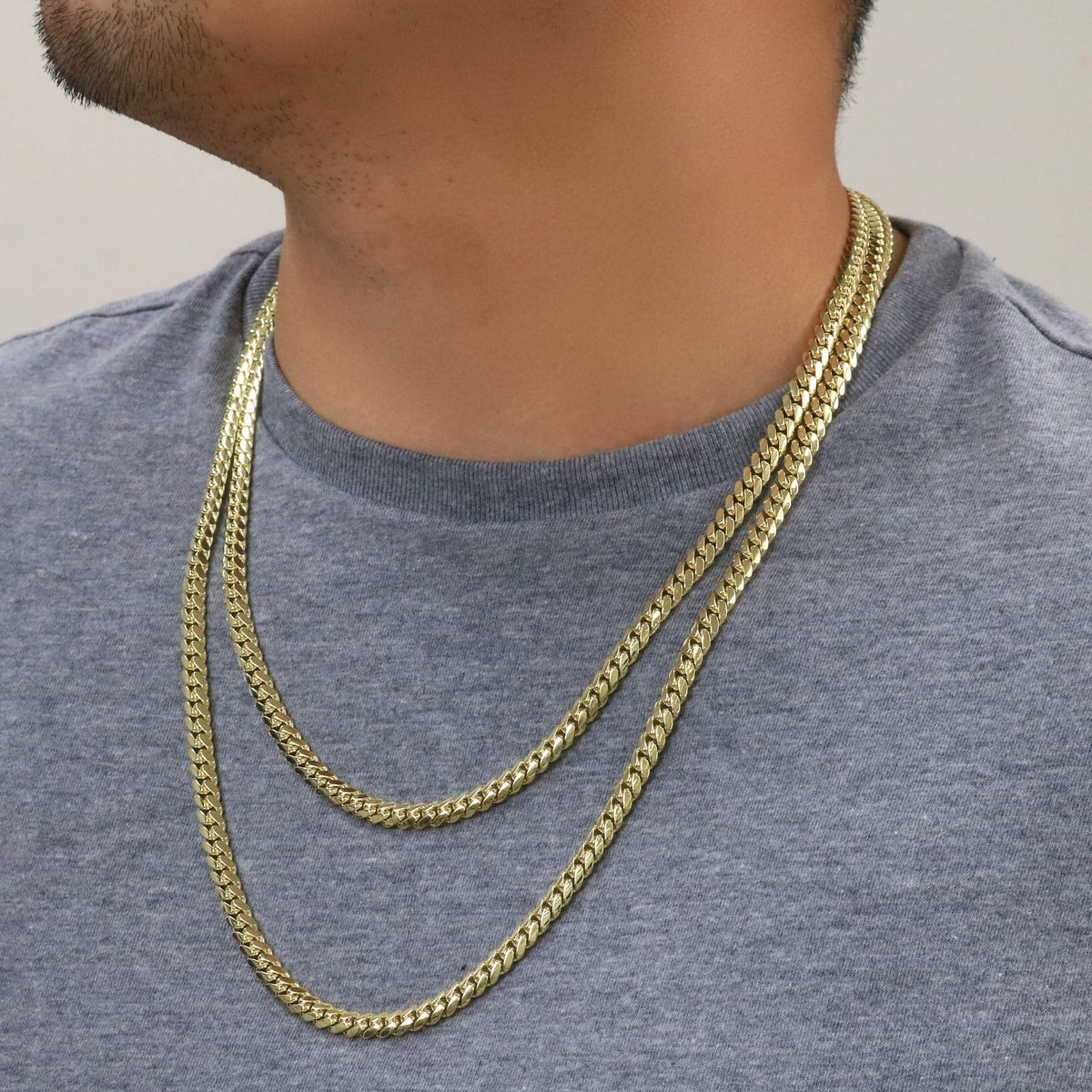 18K Yellow Gold Cuban Link Chain Necklace P621